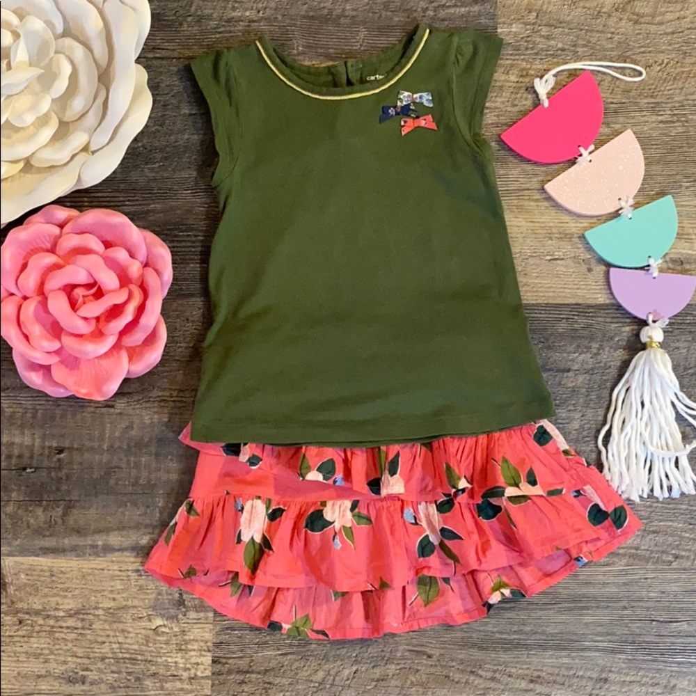 Ruffled skort and shirt set